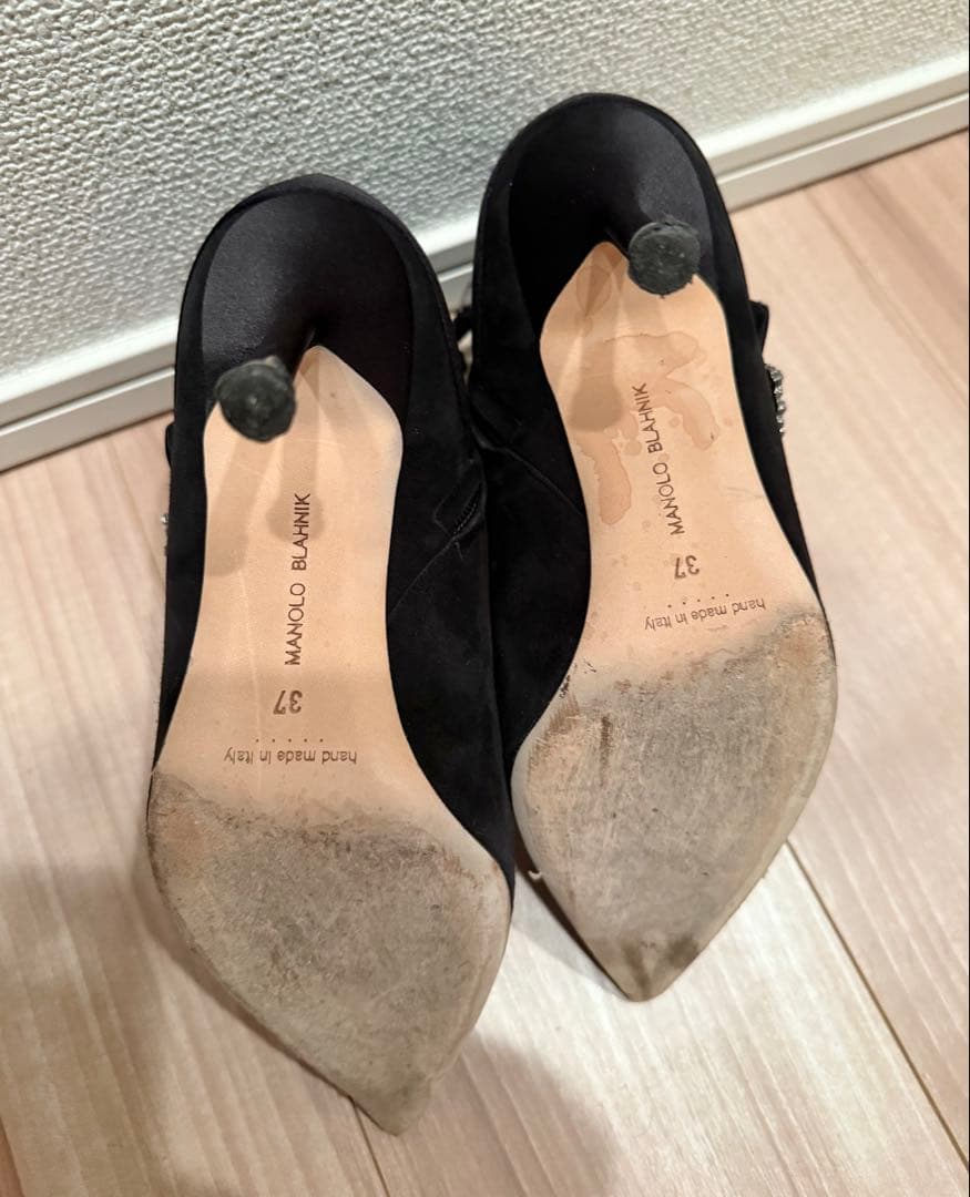 MANOLO BLAHNIK ハンギシスエード アンクルブーツ 37 MANOLO BLAHNIK