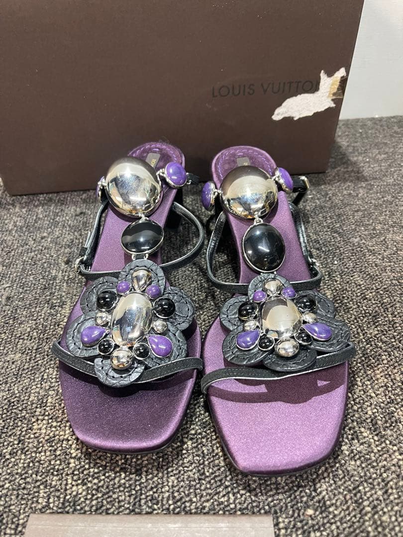 Louis Vuitton ビジューサンダル 36.5 パープル 未使用