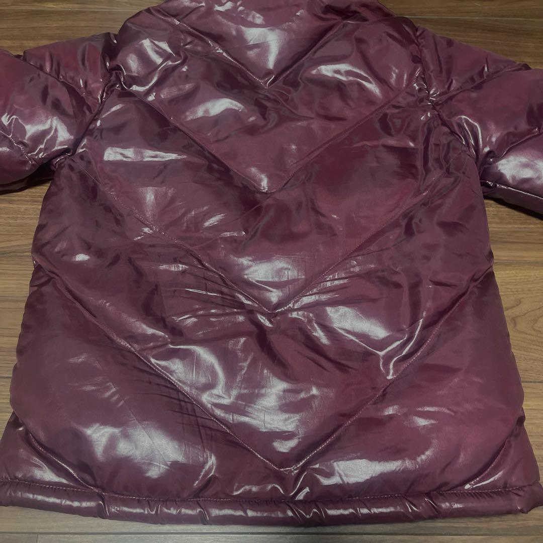 00s Y2K ファーダウンジャケット 平成 お兄系 光沢 ワインレッド