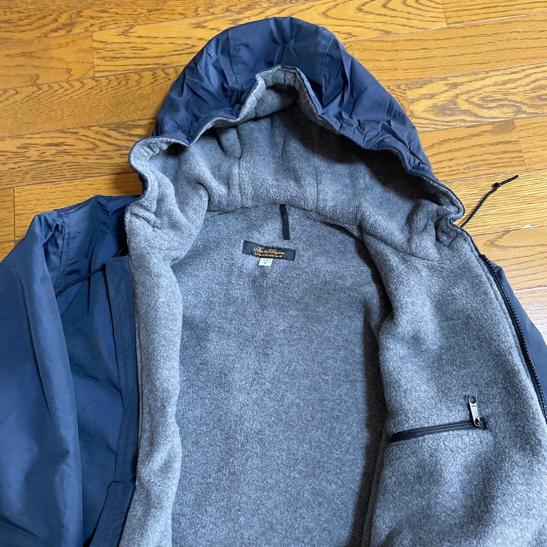 ネイビー ナイロンジャケット フリース裏地ブルックスブラザーズメイド