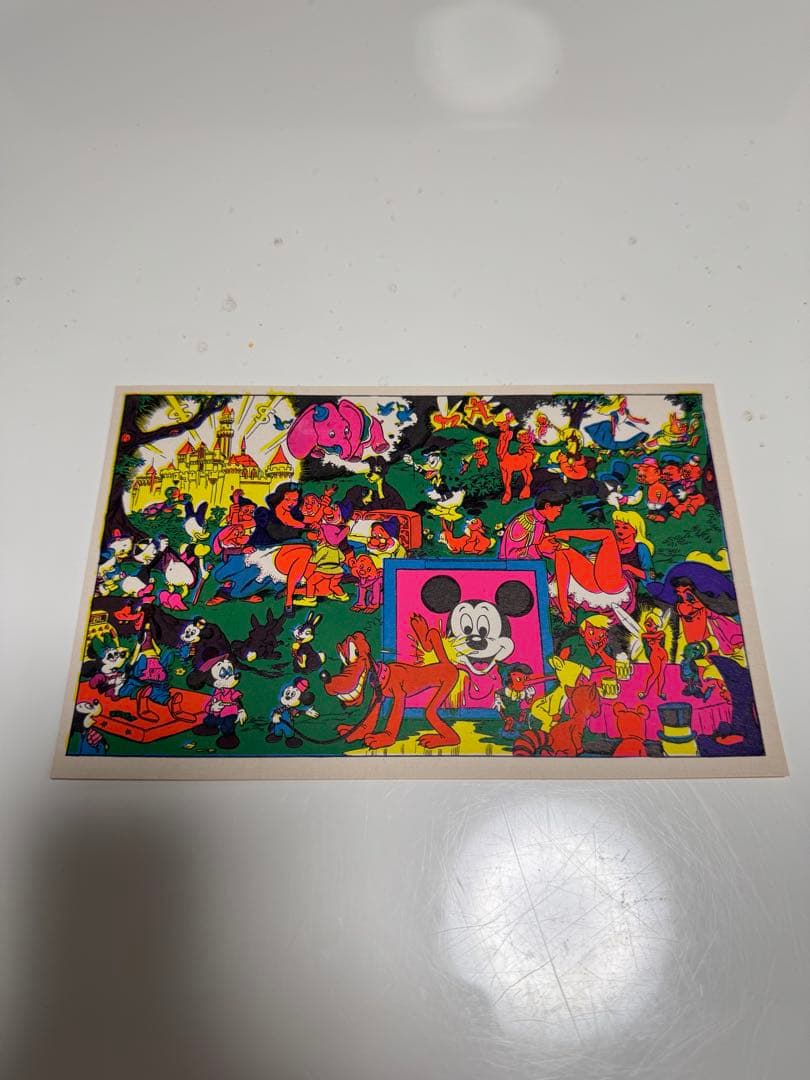 60sビンテージポスター　ディズニー 1960's DISNEY ミッキー パロディ ブラックライト 額入りポスター①