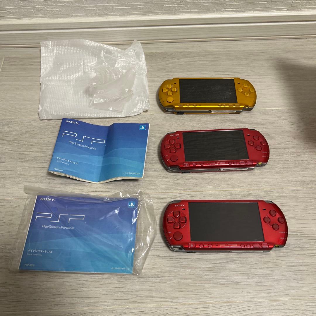 人気ゲーム】動作未確認 PSP-3000 箱付き レアカラー 3台 ジャンク