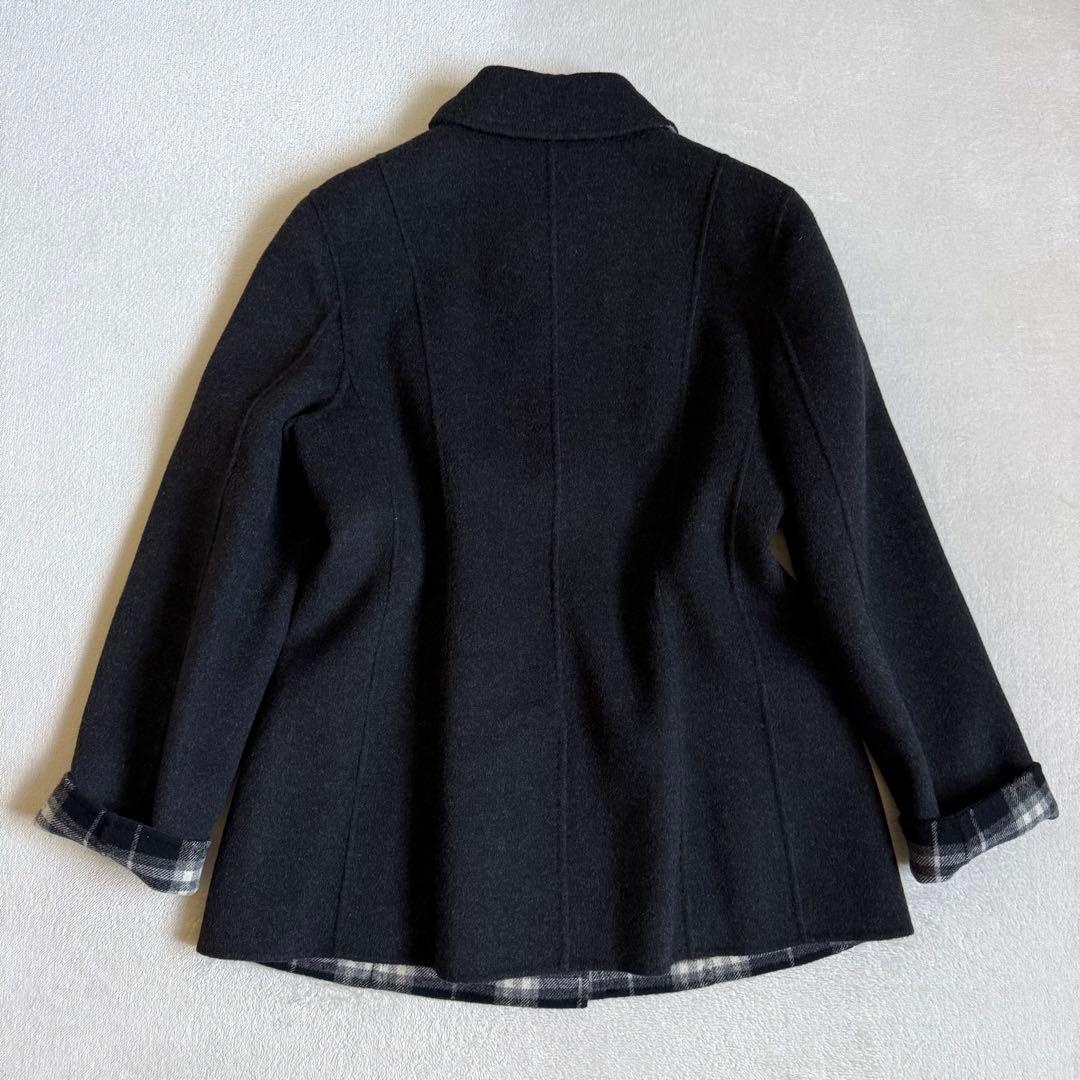 極美品】バーバリーロンドン ピーコート カシミア混 グレーブラック 11