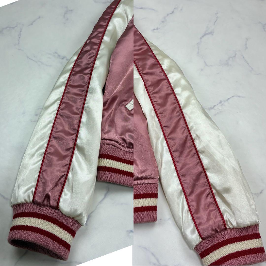 ピンクハウス リバーシブル✨スカジャン ブルゾン いちご刺繍 さくらんぼ