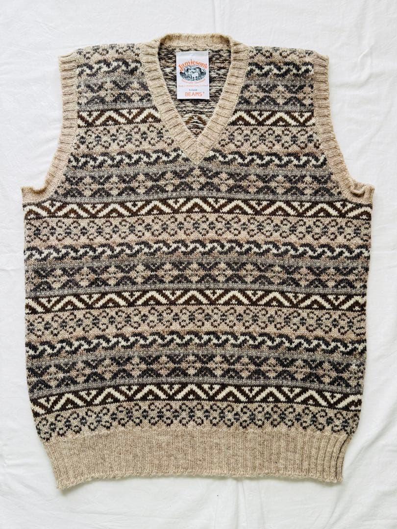 JAMIESON'S BEAMS PLUS フェアアイルニット RRL NEAT BEAMS PLUS（ビームス プラス）【別注】Jamieson's / Fairisle Deep V