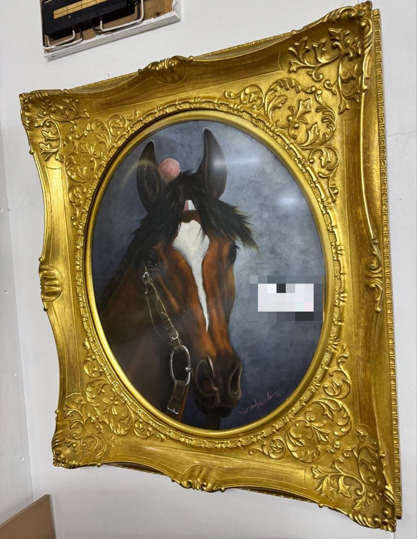 馬の油彩画 トウカイテイオー　高級金縁付き　 新品未使用 トウカイテイオー 純金コイン K24 数量限定 100枚 シリアルナンバー