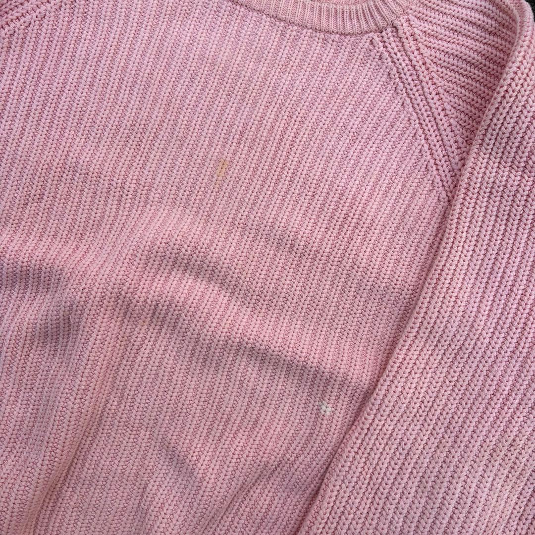 80s 黒タグ Eddie Bauer ピンク コットンニット 太編み - メルカリ