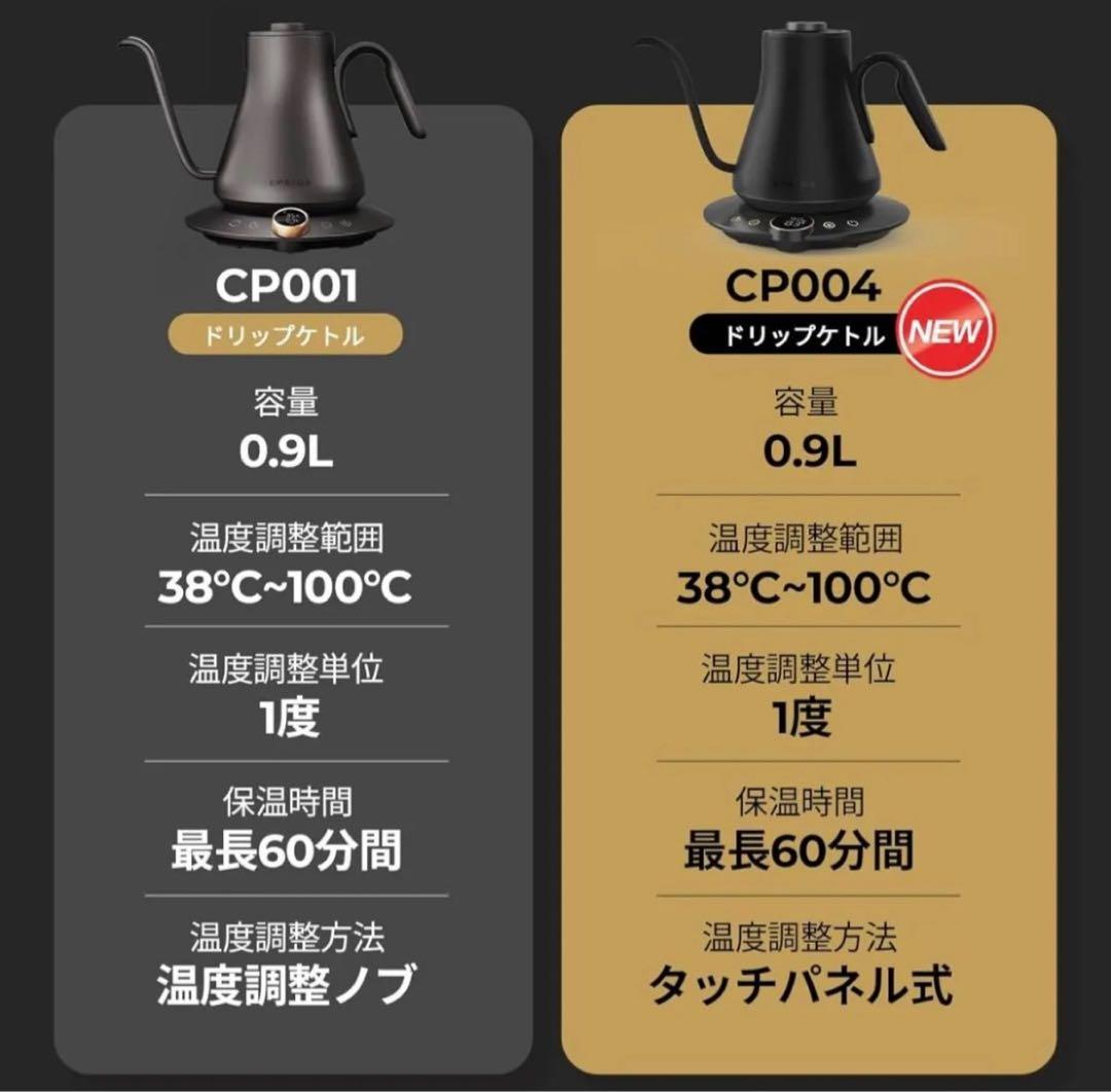 最新 Epeios（エペイオス）電気ケトル 0.9L｜1℃単位で温度調整 NEW