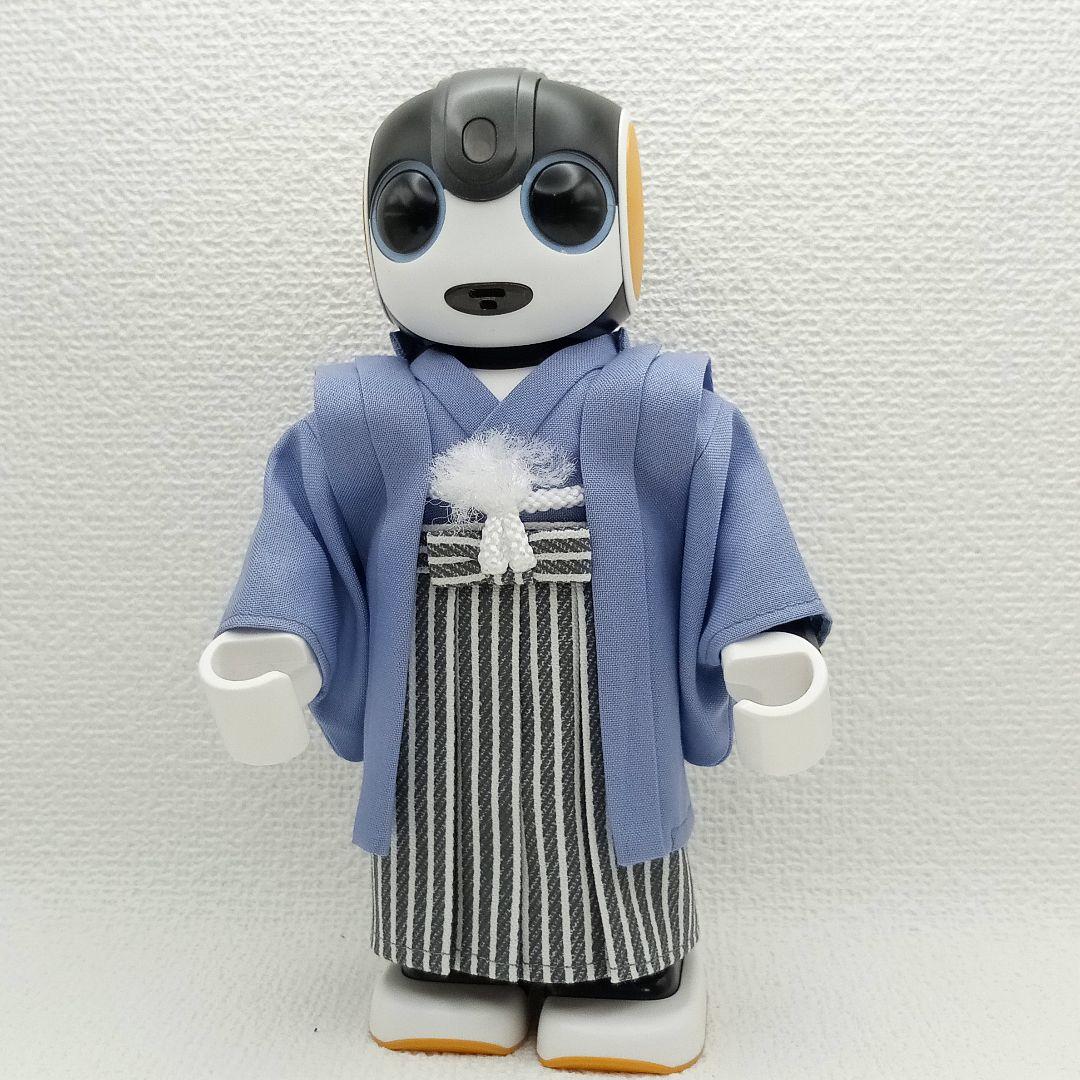 はむいちな 様 ロボホン 服 淡青藤色&山葵色 きもの 仙台平袴風 羽織 セット はむいちな 様 ロボホン 服 淡青藤色&山葵色 きもの 仙台平袴風