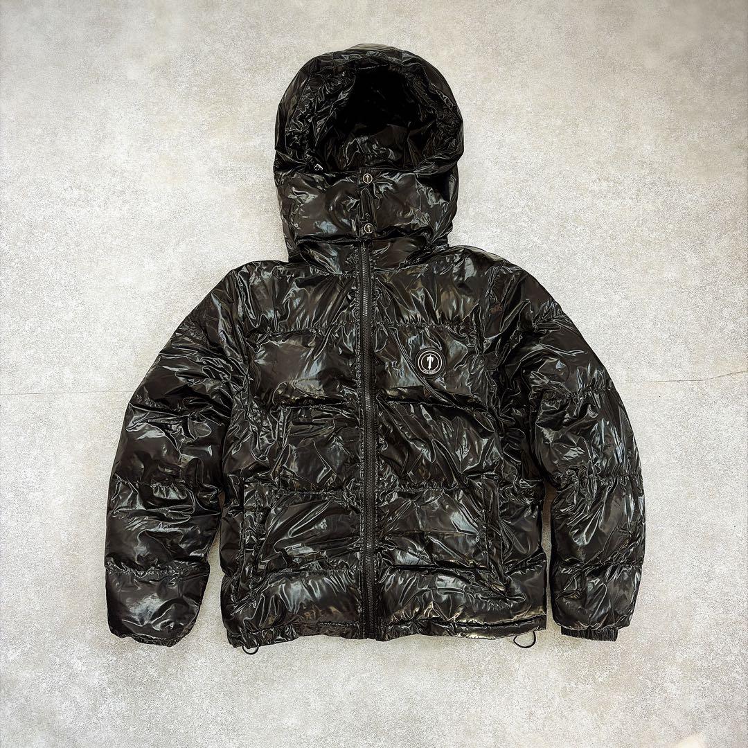 trapstar ダウンジャケット 肉厚 y2k 光沢 刺繍ロゴ お兄系 短丈