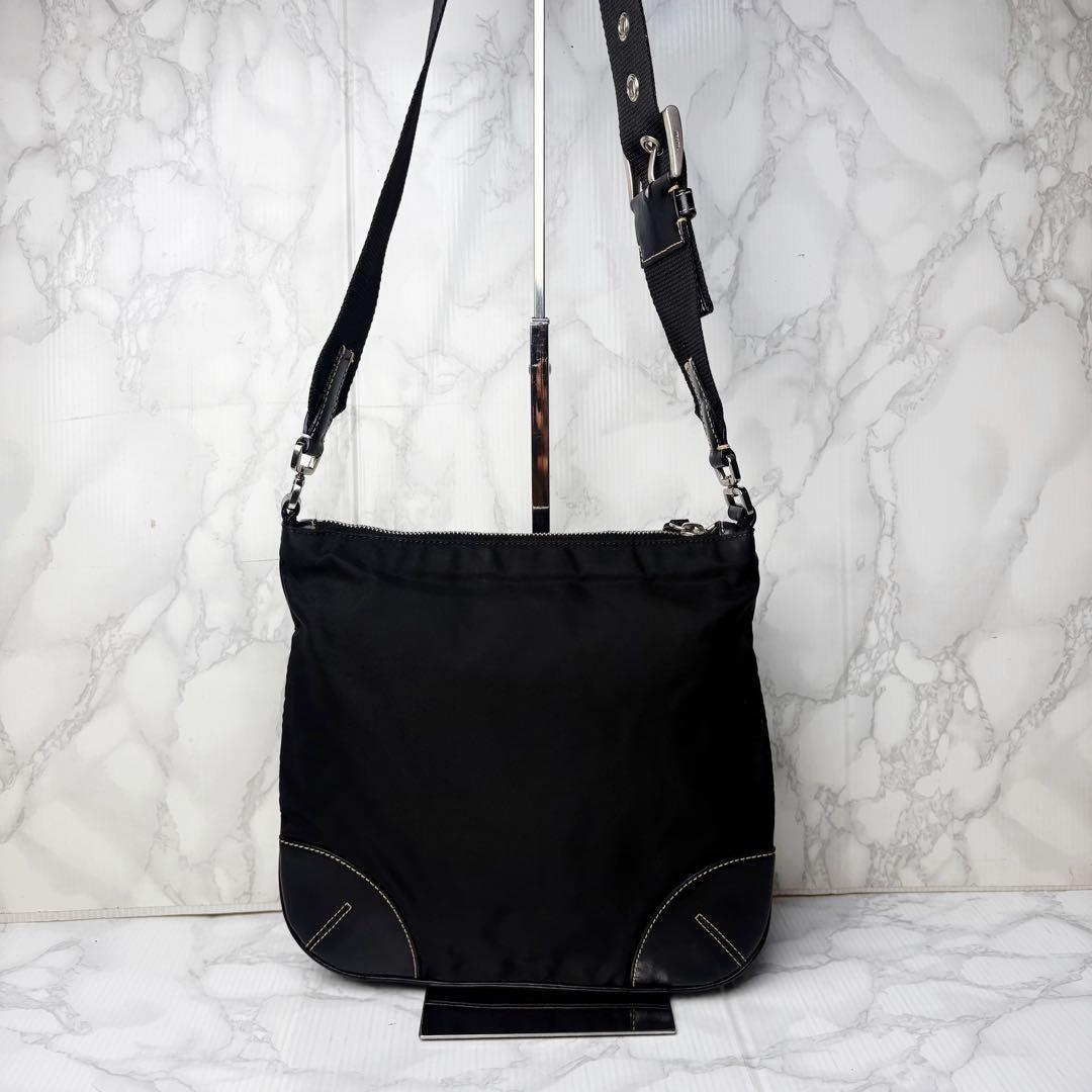 071 美品 PRADA ショルダーバッグ 斜めがけ 黒 ux4 - メルカリ