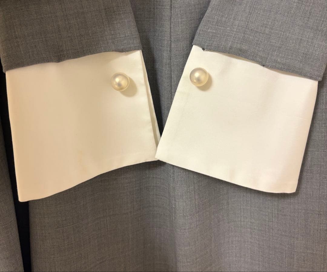 ADEAM ワンピース グレー パールカフスボタン サイズ2 - ワンピース快適