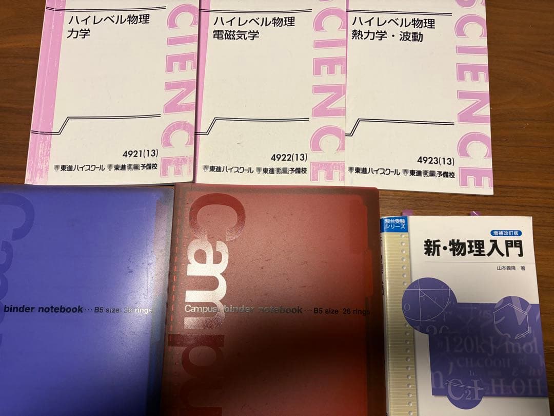 ハイレベル物理（力学、電磁気学、熱力学、波動）テキスト、板書セット