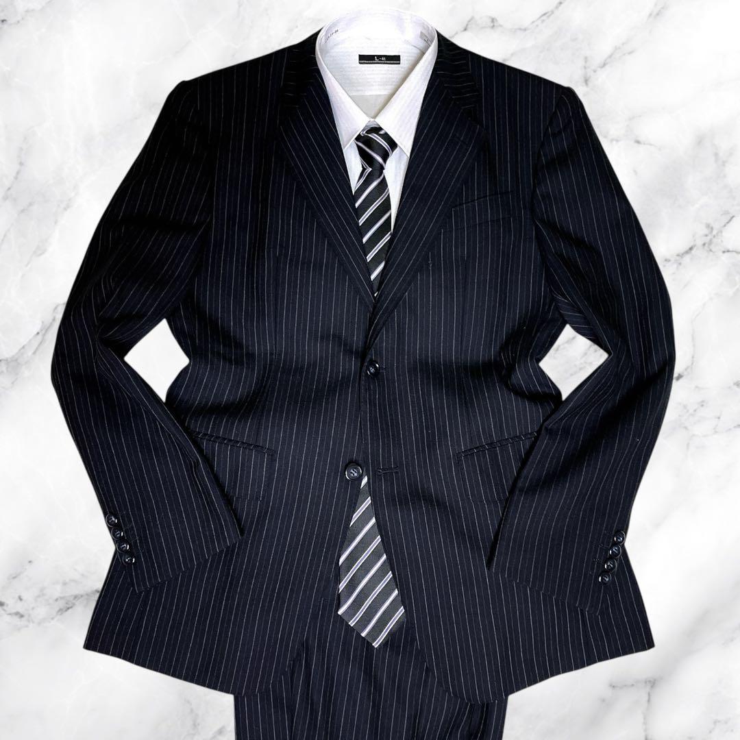 極美品☆HANABISHI☆スーツセットアップ☆オーダーメイド☆ストライプ