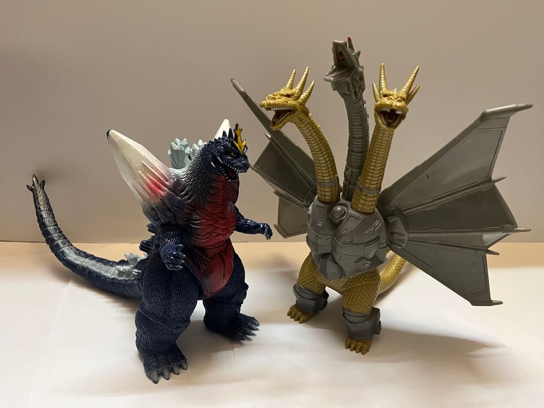 2点セット　スペースゴジラ　メカキングギドラ　ソフビ　1991年　ビッグソフビ mandai-treasure_g1622-007