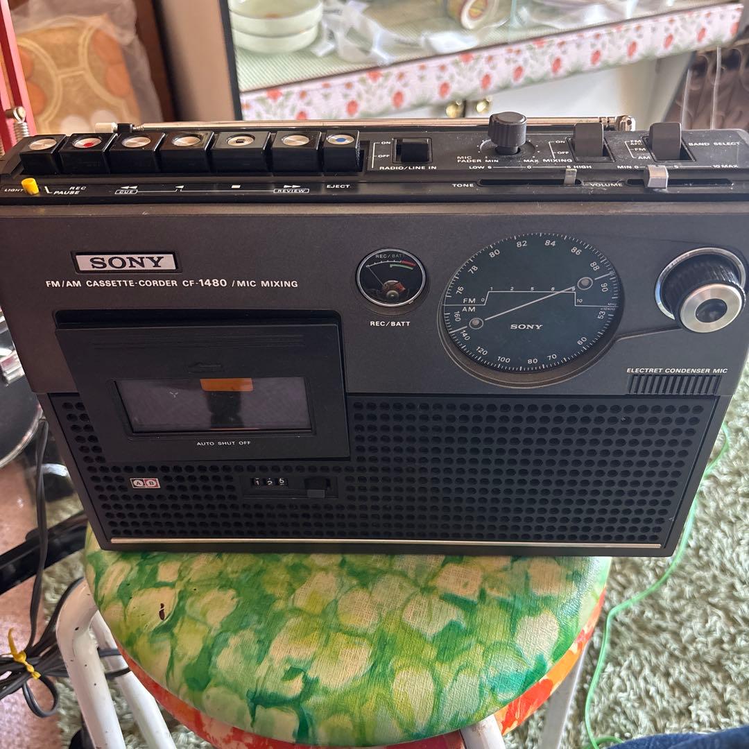 昭和レトロ SONY ソニーラジオ・カセットCF-1480 ヴィンテージ レ*セ様 SONY CF-1480 ラジオ・カセットコーダー - メルカリ