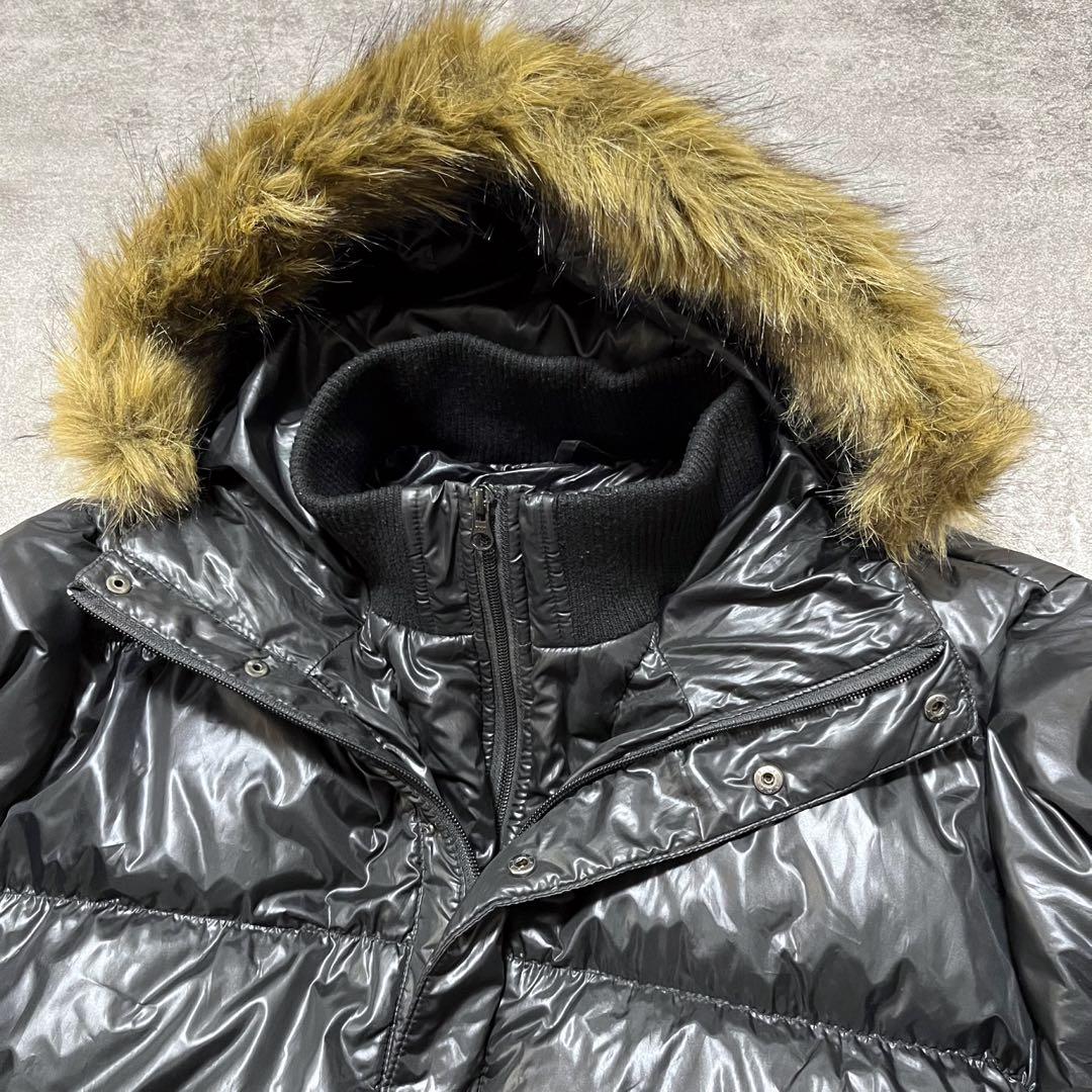 y2k ファーダウンジャケット ギミック 平成 お兄系 光沢 グランジ