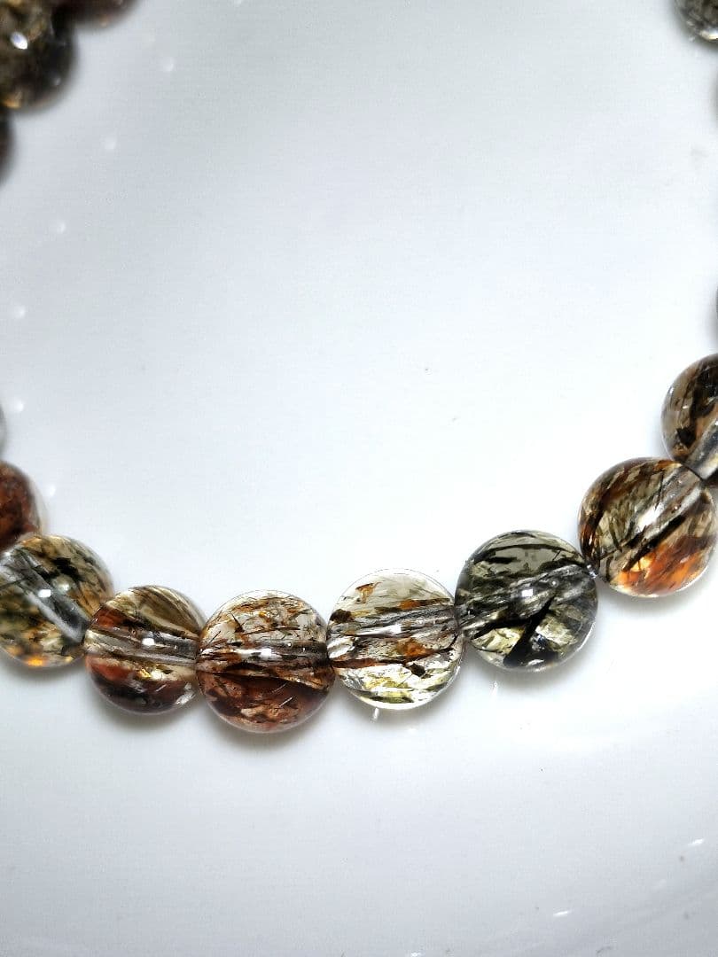 【最強パワーストーン】スーパーセブン(ブラックゴールド)7.6mm【 一点物 】