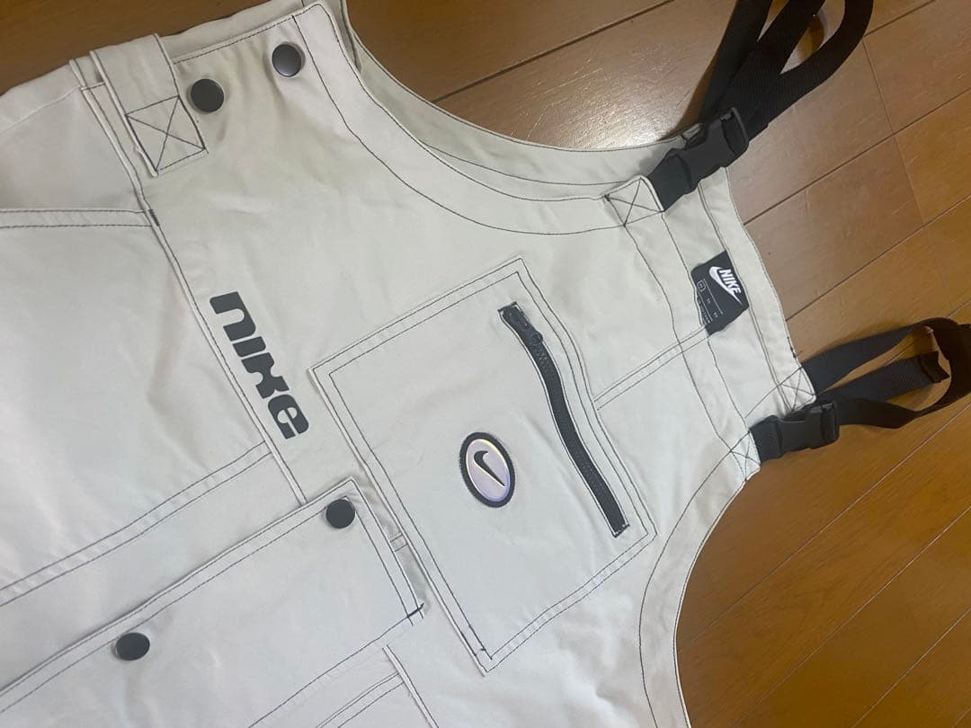 「美品」　NIKE オーバーオール　クリーム色　貴重サイズ　XL オールシーズン 2408-0032-1.jpg