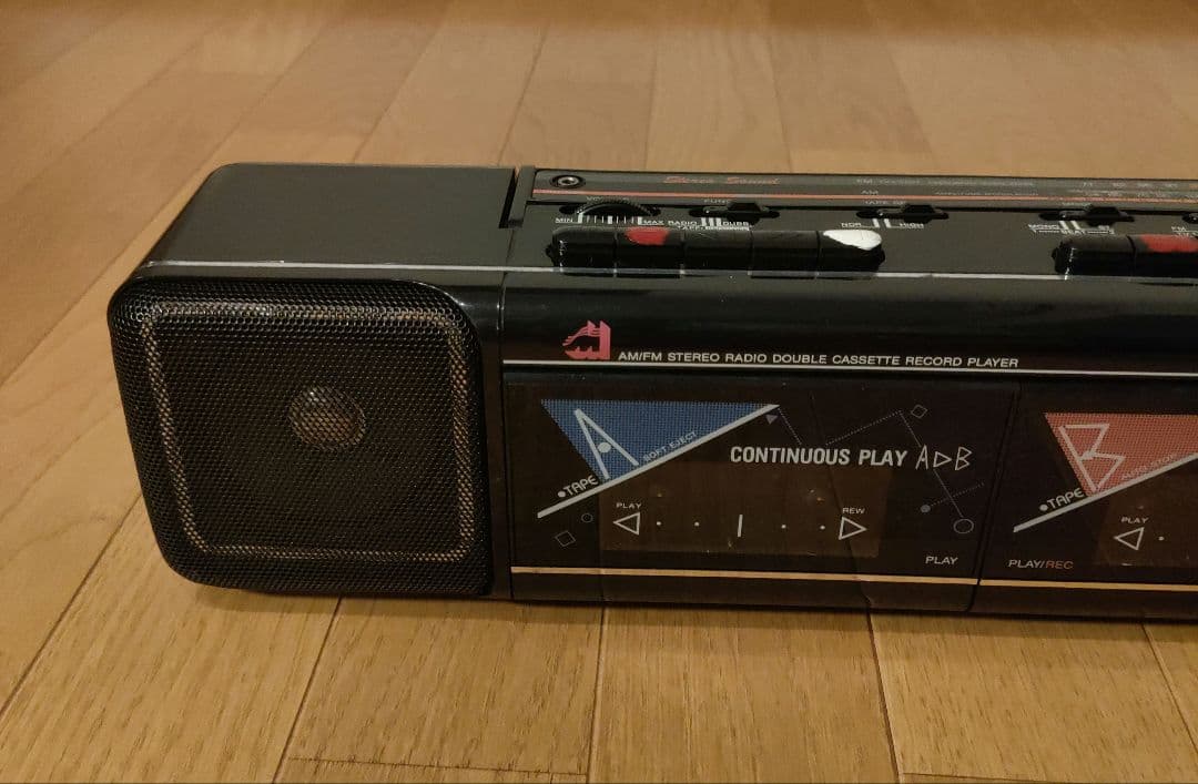 MAXI ポータブルラジカセ DRC-500 ダブルカセットデッキ レトロ - メルカリ