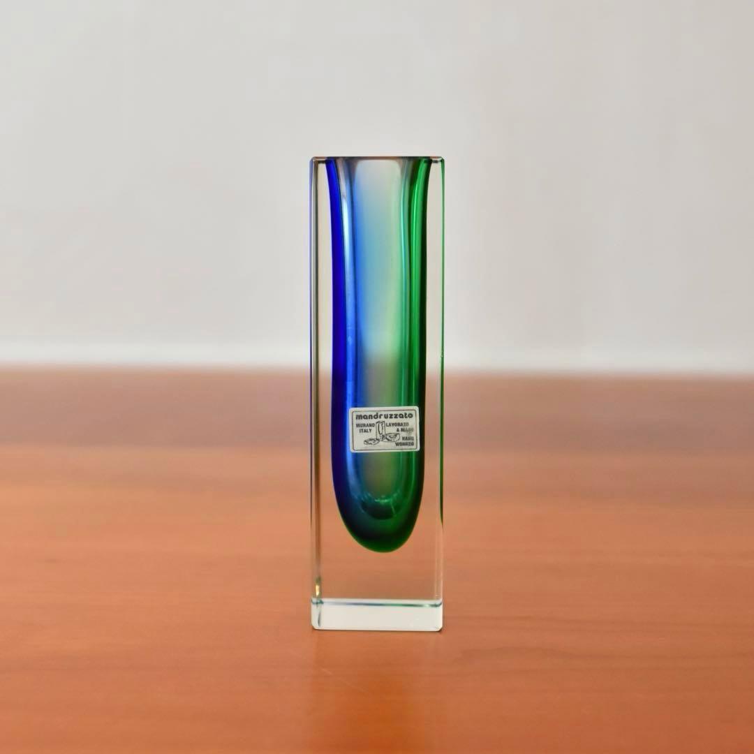 Murano Italy ヴェネツィア　Mandruzzato フラワーベース ヴェネチアガラス ムラノ マンドラザート Mandruzzato 花瓶 一輪挿し