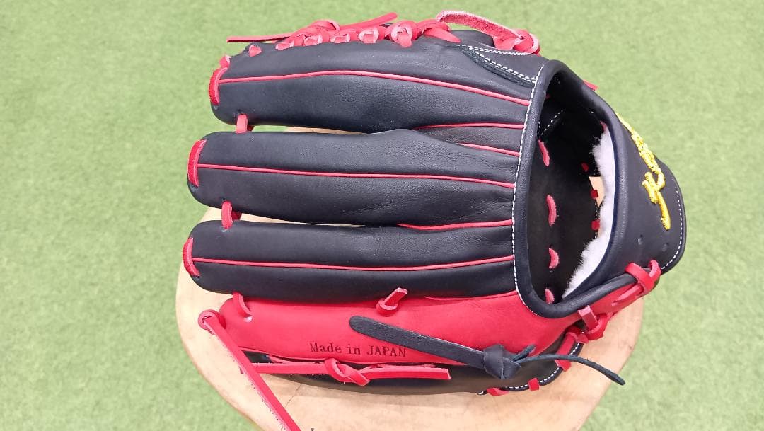 久保田JAPAN（スラッガー）硬式野球グローブ 黒赤 逆輸入 - グローブ安い