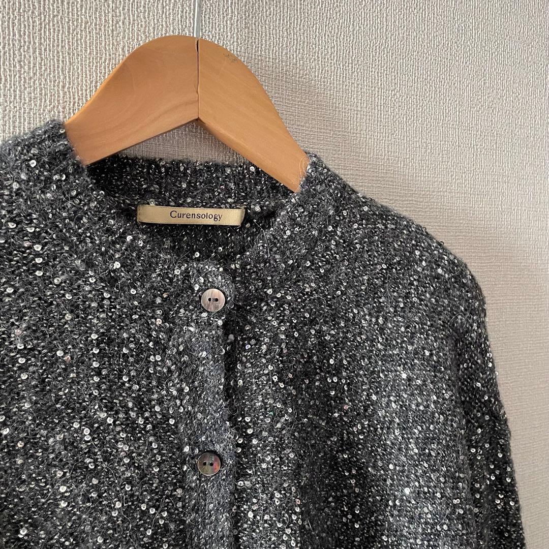 美品！Curensologyカレンソロジー スパングルショートカーディガン高山