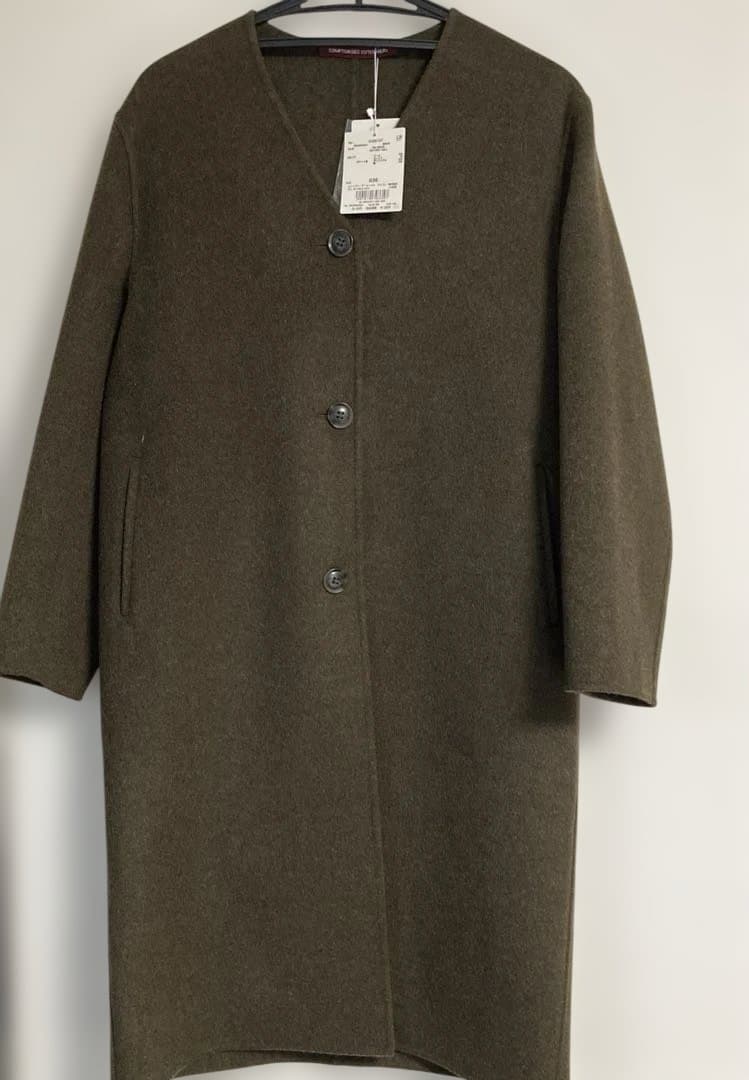 新品 コントワー・デ・コトニエ カシミヤブレンド リバー ノーカラー