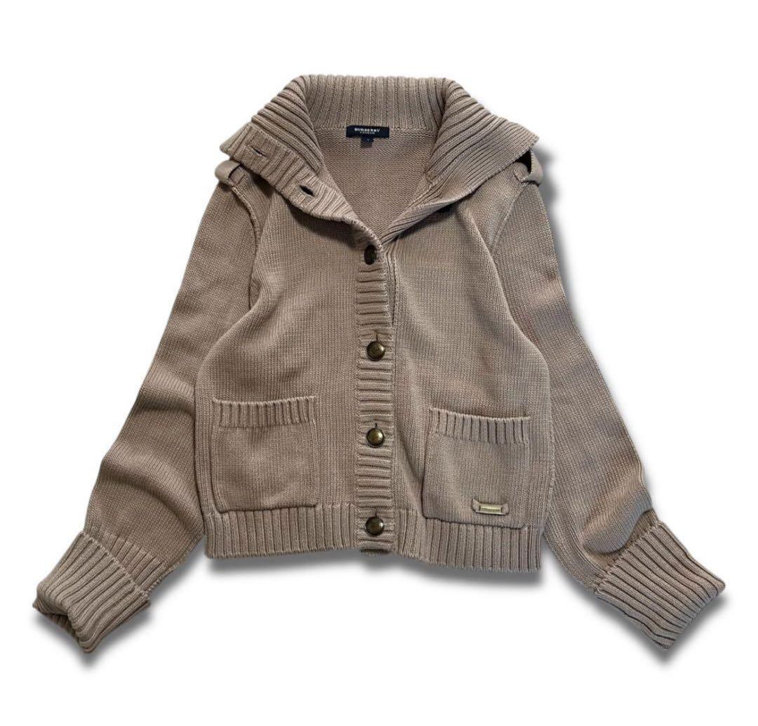 【極美品】バーバリー BURBERRY ニットジャケット ベージュ 2 021905D2-39D2-4E34-A5D9-
