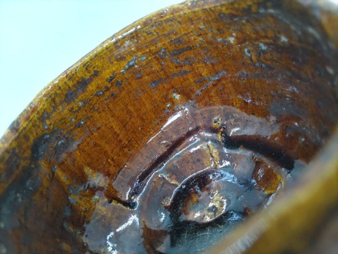 裏千家十四代淡々斎書付八代大樋長左衛門(宗春) 大樋焼 飴釉 茶碗