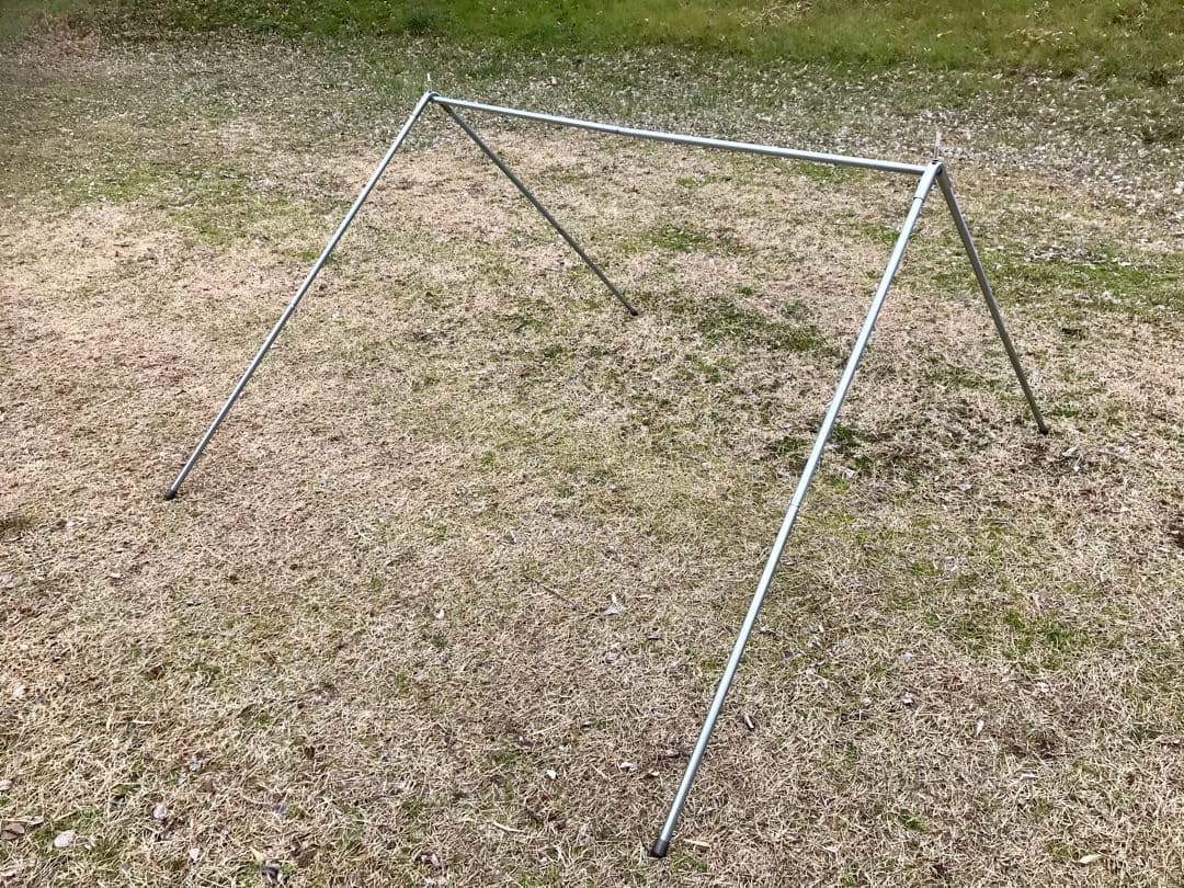 取説付《ドイツ軍幕モデル》二股フレーム＋棟ポール　楽々快適快適空間★ソロキャンプ