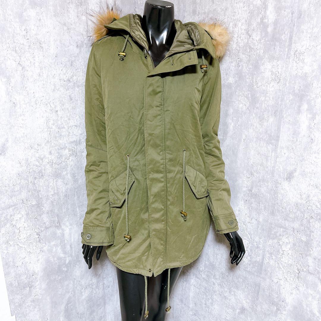 SLY] スライ モッズコート ミリタリージャケット たぬきファー取り外し