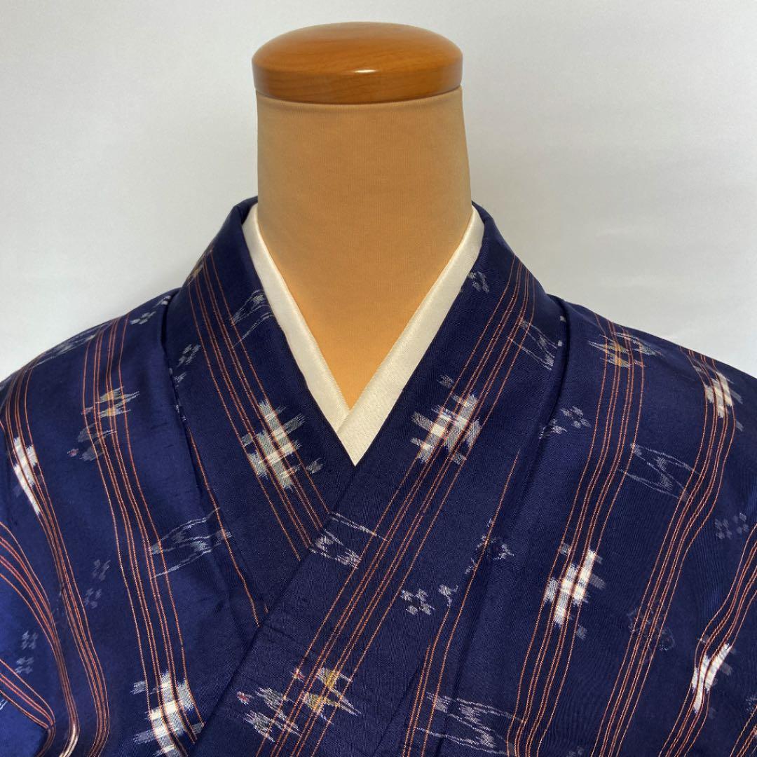 着物 正絹 紬 単衣 琉球絣 美品 K426TH - メルカリ