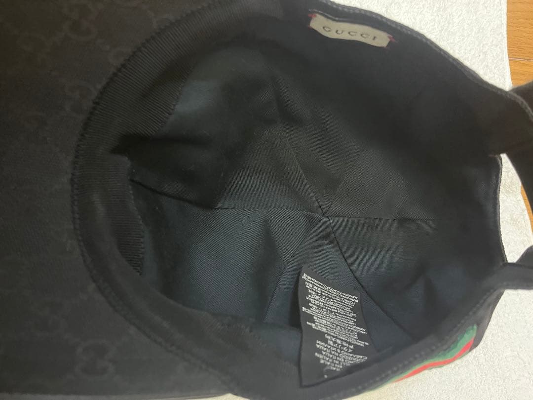 美品］Gucci ブラック GGパターン キャップ - メルカリ