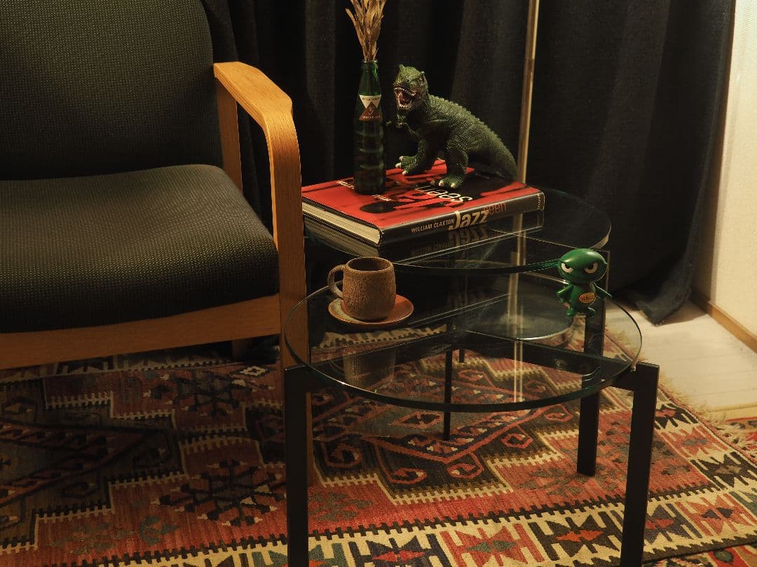 【パタパタ】\"Armonia\"ネストガラスサイドテーブル