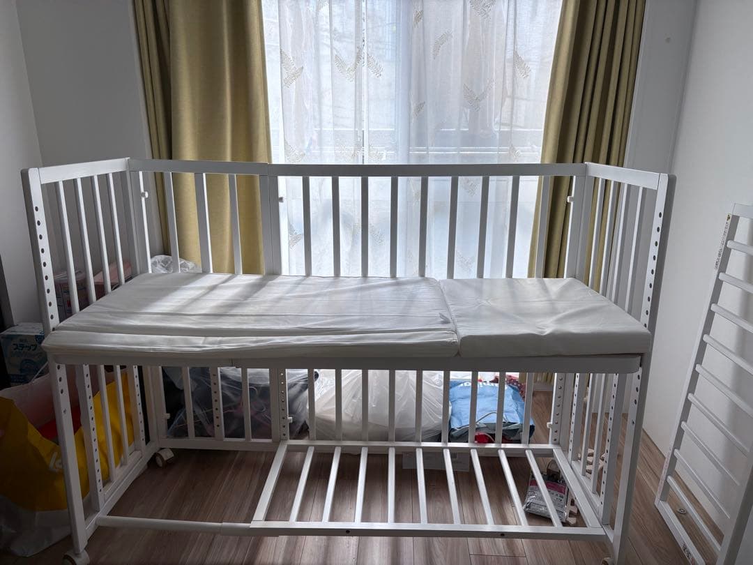 そいねーる＋ロング　yamatoya ヤマトヤ　ホワイト　ベビーベッド　2way 楽天市場】そいねーる＋ ロング ベビーベッド 専用敷きマット付