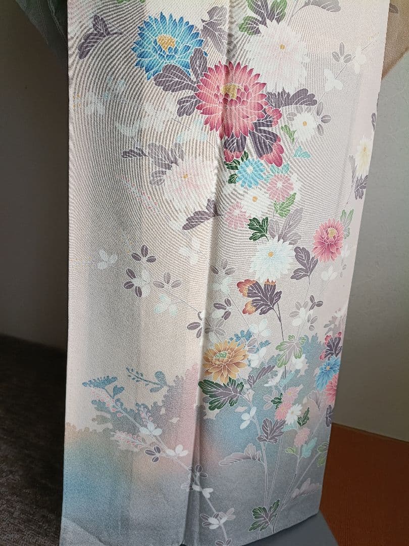 京加賀友禅訪問着 たたき模様 ろうけつ染め分け 光月の落款入り 美品