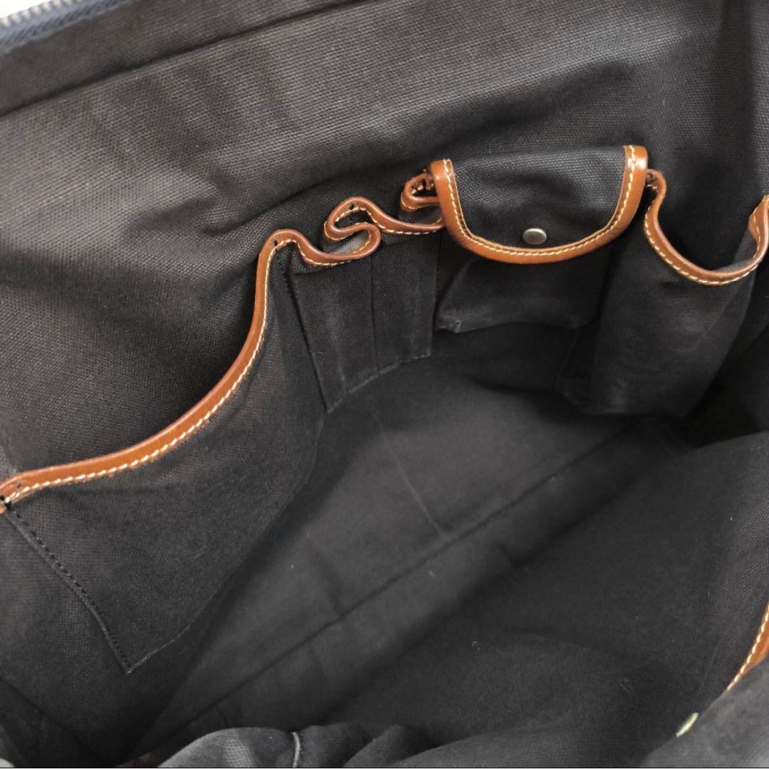 Felisi ブリーフケース 8637/2 1層 A4可 レザー×ナイロン 紺茶