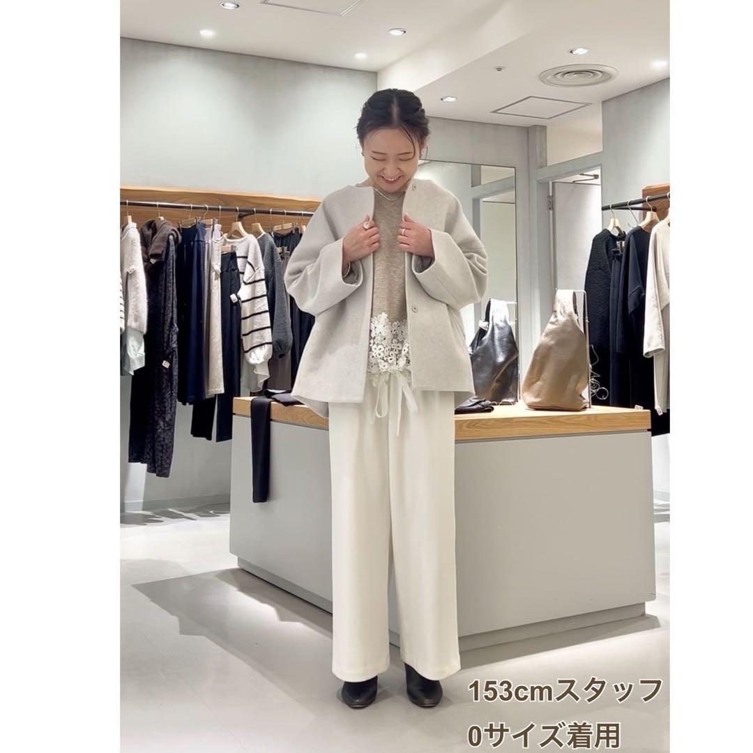 ビアズリー 後ろぷっくりウールショートコート ライトグレー 0サイズ