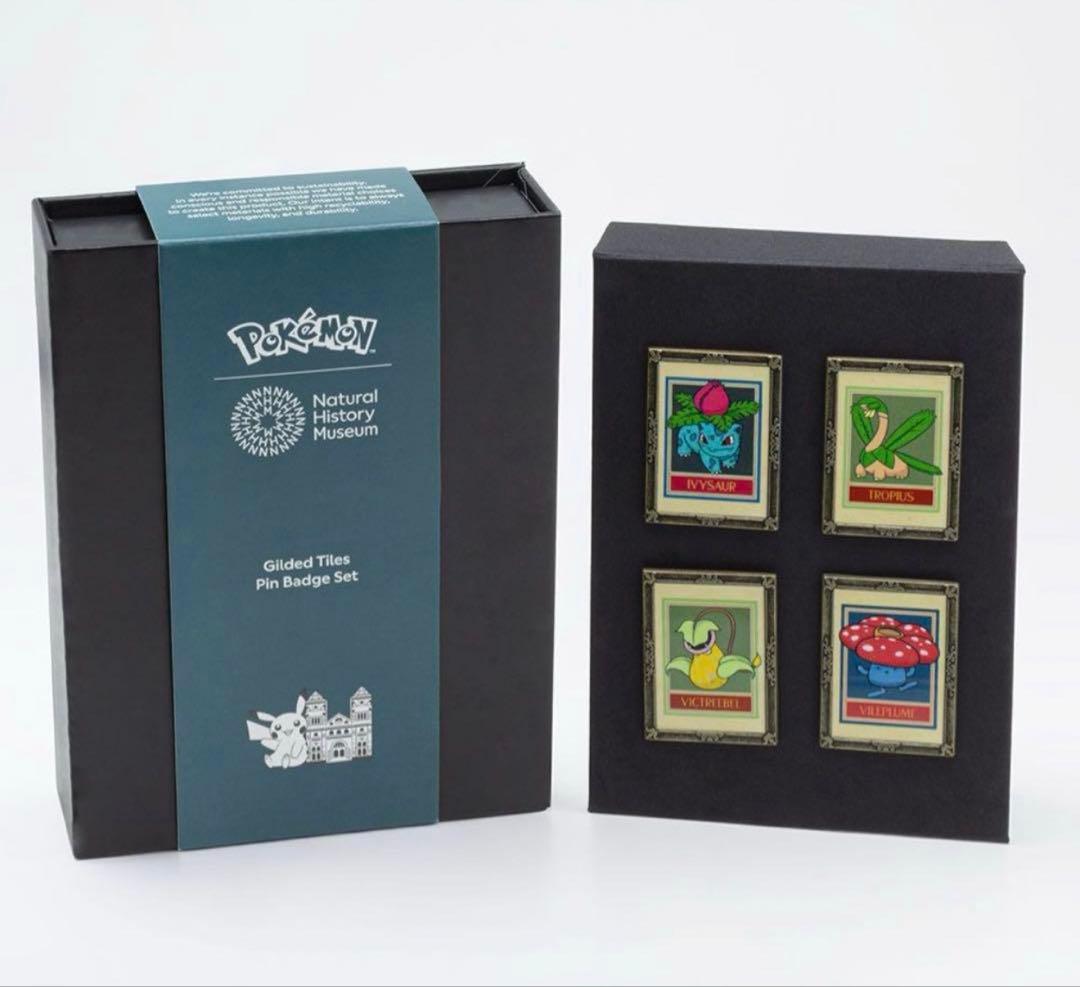 ポケモン30周年 ロンドン自然史博物館コラボ　ピンバッジ 4個セット ポケモンが2026年初頭にロンドン自然史博物館でポップアップ開催