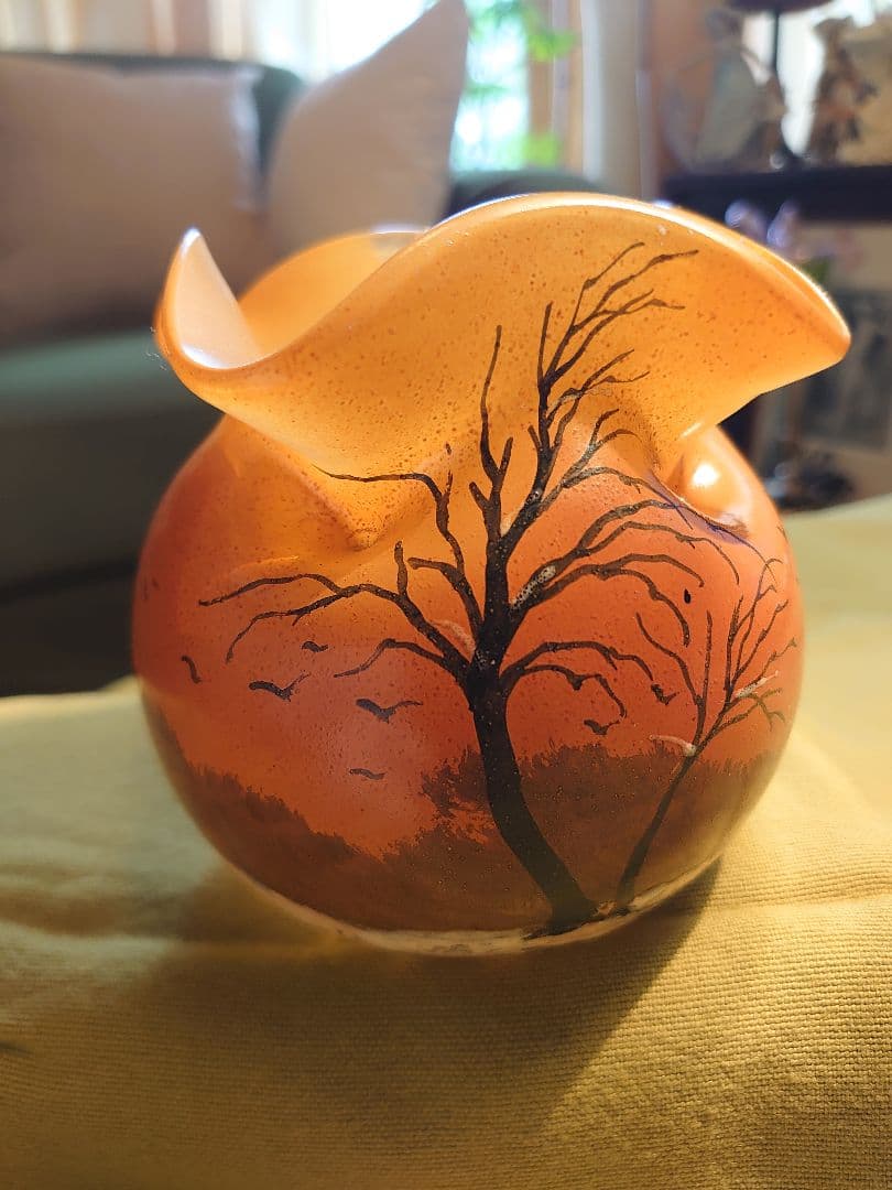 フランスLegras 「ルグラ 」エナメル 冬景色アンティーク美術ガラス工芸 フランスのガラス工芸家 ルグラ モンジョワ(legras)の素晴らしき作品3