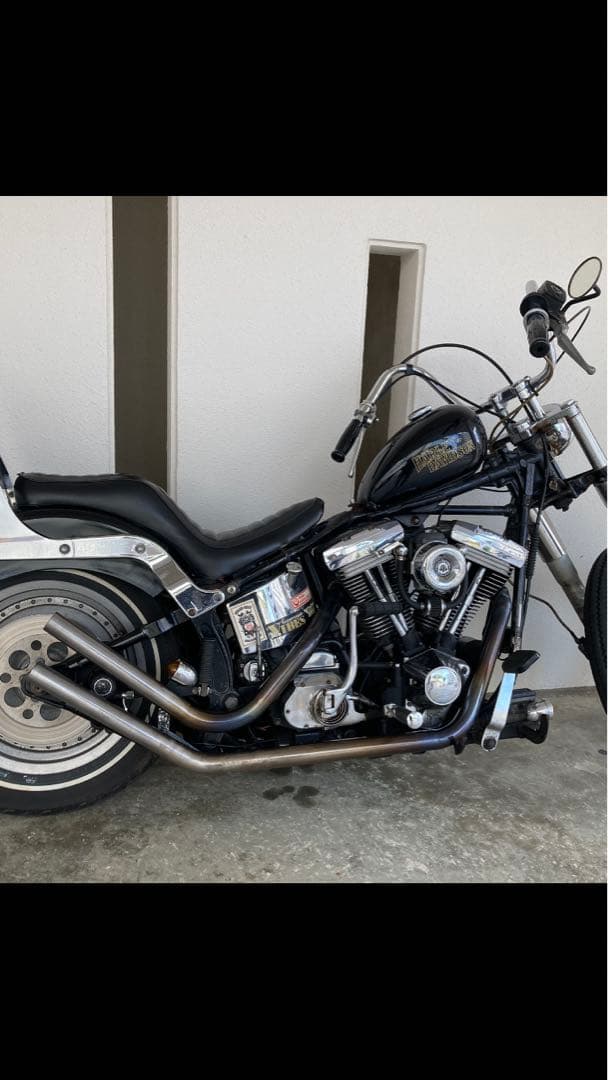 最終値下げ】エボ ソフテイル用 アップスイープマフラー(耐熱クリア