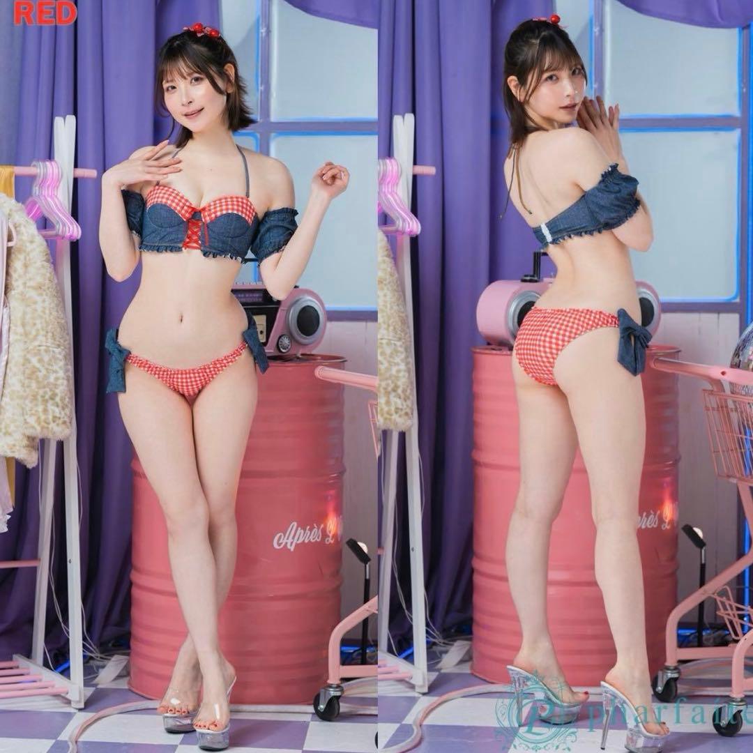 パルフェット Chill Bustier/ギンガムチェック＆デニム柄スイムウェア