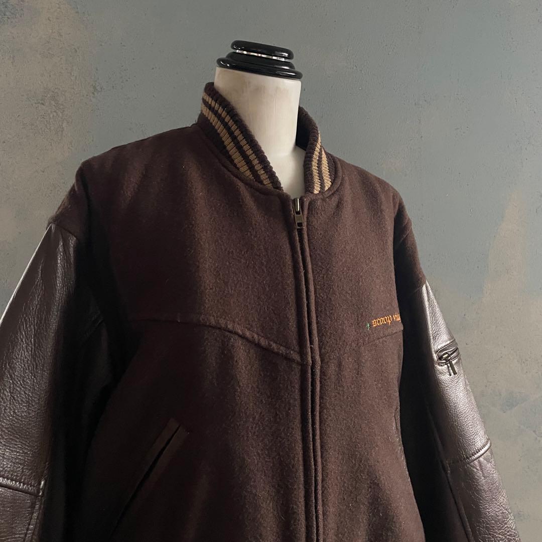 90's Scoop Brown“牛革“stadium jacket