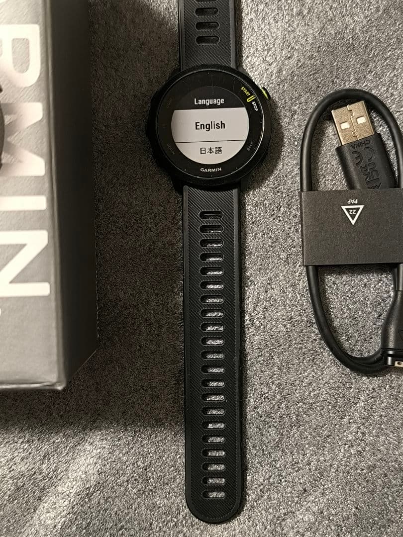 GARMIN FOREATHLETE 55 ブラック 本体 充電ケーブル - メルカリ