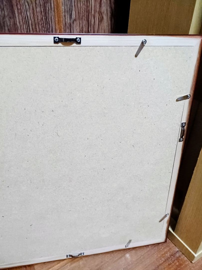 オリジナル原画　E85　 ピンク枠と黒いフレーム付 明治期　キセキレイ　岡嶋正夫