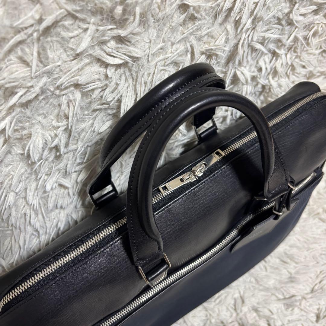 ポーター ロウ ブリーフバッグ ビジネス PC収納 ブラック×ネイビー L