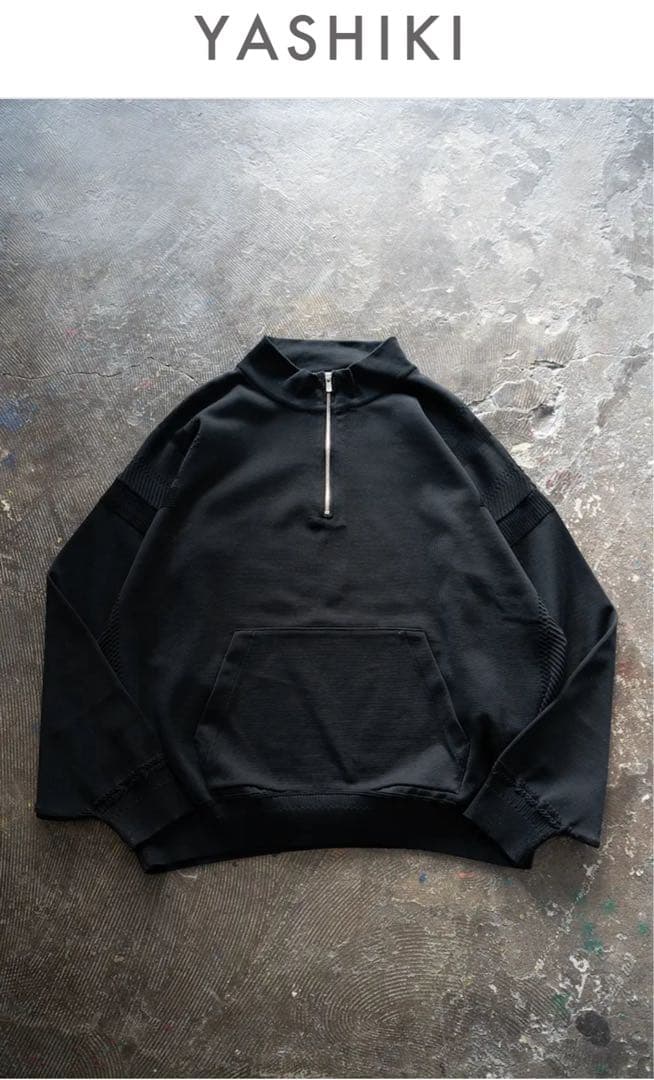 トップス YASHIKI Harukaze Half Zip Knit(BLACK) YASHIKI