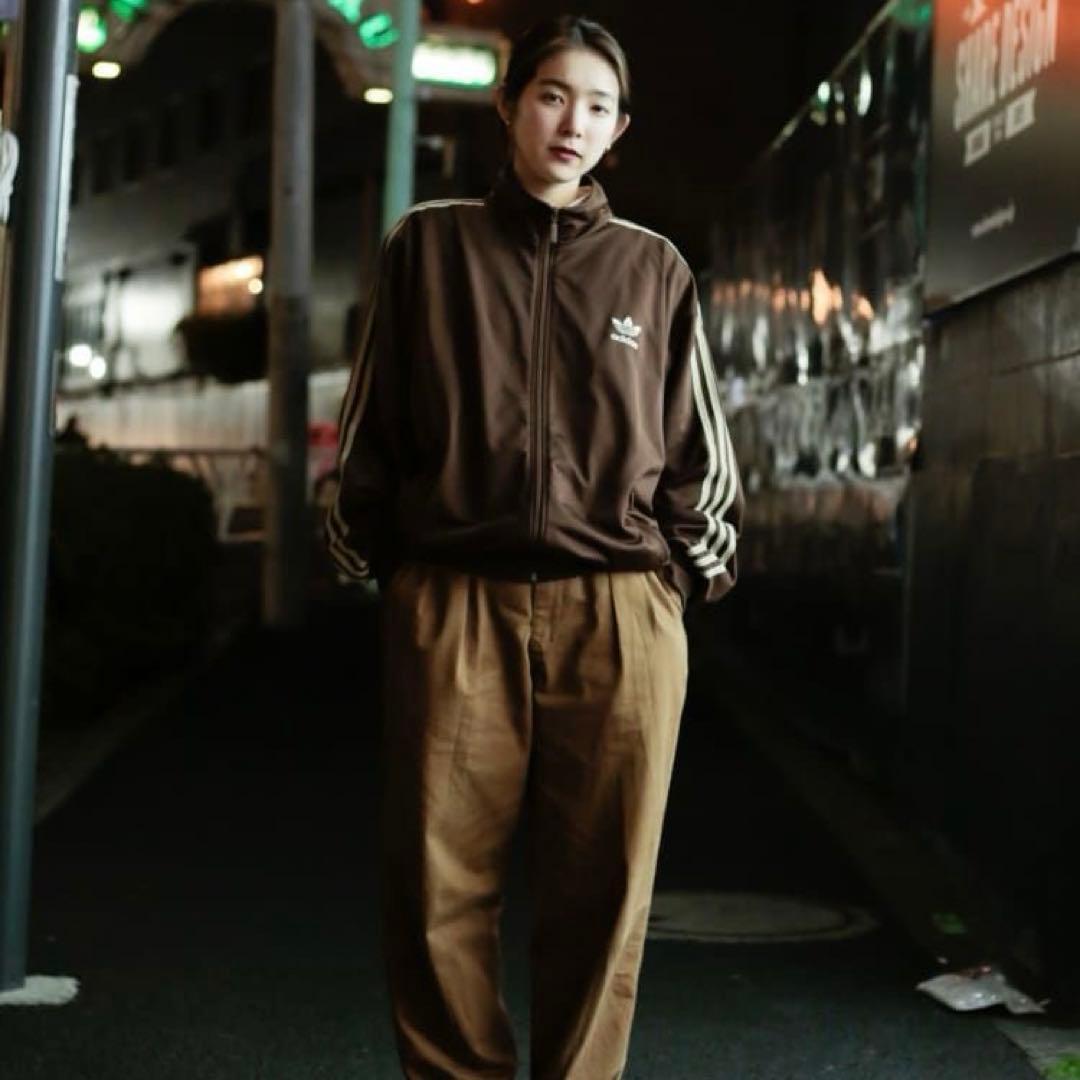 在原みゆ紀着用 adidas 90s トラックジャケット 銀タグ ブラウン