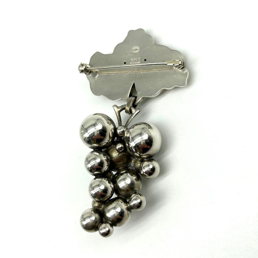 美品】ジョージジェンセン ムーンライトグレープ ブローチ ぶどう